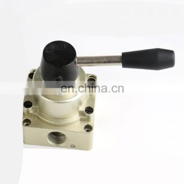 GOGO ATC 4 way 3 position Pneumatic air hand lever valve 4HV230-08 Port RC1/4" thread Manual operated control valve