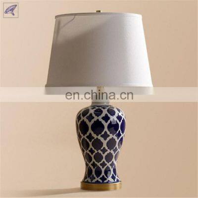 Painted blue and white porcelain vase Ceramic Table Lamps For Home Decor