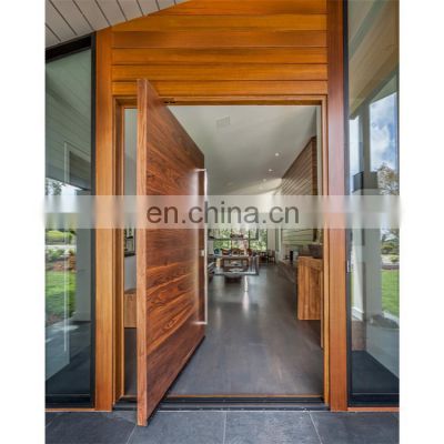 Custom made solid wooden main door modern designs pivot front door