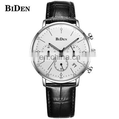 BIDEN 0052 Men Dress Quartz Leather Band Watch 2019 New Product Watches Men Wrist Brand