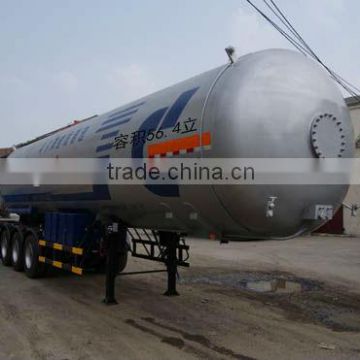 Pressure vessel trailer for transporting LPG 45-55CBM