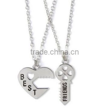 New Fashion Girls Best Friends Heart Lock and Key Pendant Necklace