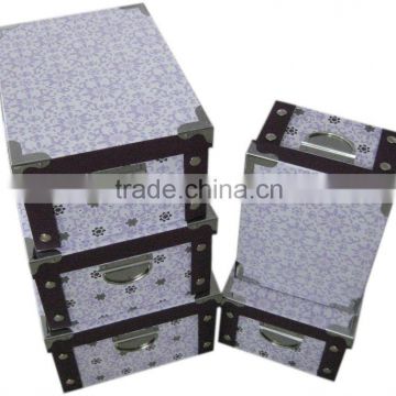 Rectangular Paper Folding Storage Box with metal corner 5/S