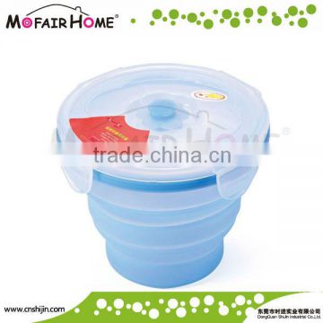 Round foldable silicone airtight food containers (FD003-3)