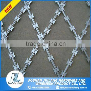 high quality galvanized concertina razor fence razor barbed wire