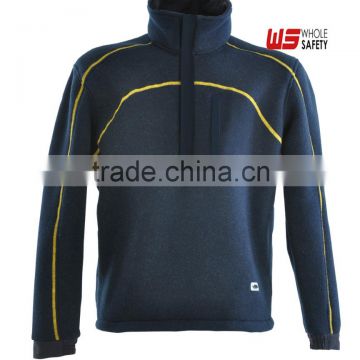 OEM service EN 11611 antistatic jacket with fleece neck and half-zip closure