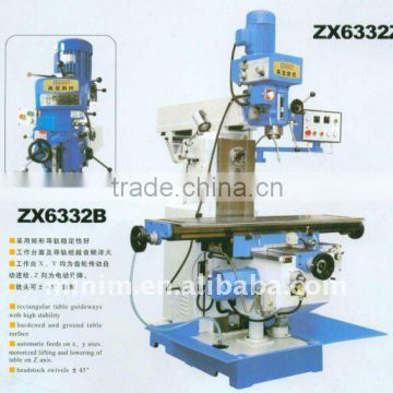 universal milling machine zx6332 table size travel mm mm