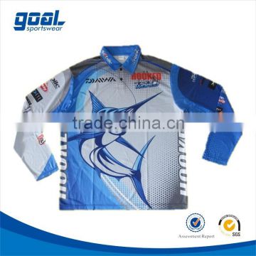 Fashion dye sublimated fishing jerseys fishing club wear