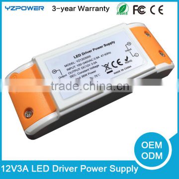 12V 36W constant Voltage TRIAC led driver power supply lighting transformers converter power source