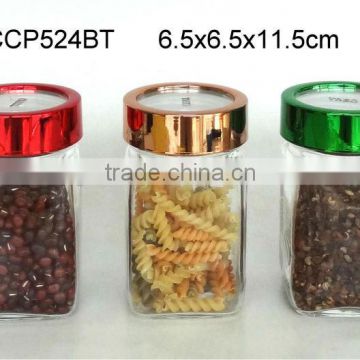 CCP524BT 280ML square glass jar