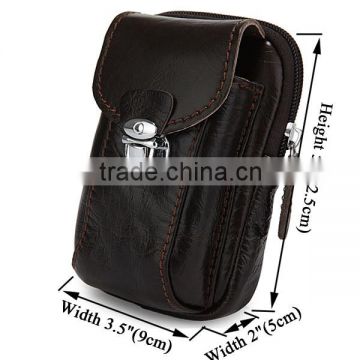 Genuine Leather Waist Belt Bag for Cell Phone