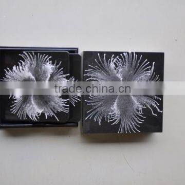 Flower design lacquer coasters sets