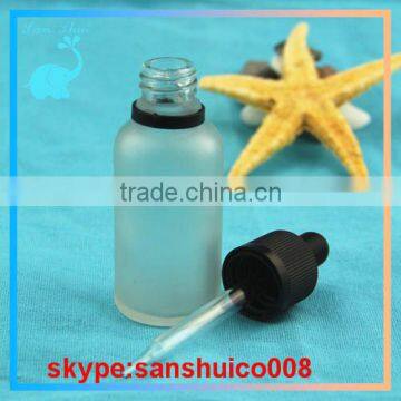 frosted glass dropper bottle, glass cosmetic serum dropper bottle