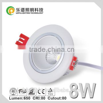 Sunset CCT Adjustable 0-100% Dimmable 8W COB LED downlight--Dim to warm Hot New products for 2015 led downlight 8w