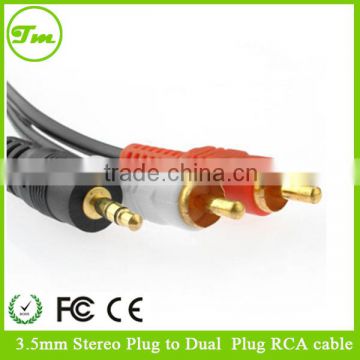6FT 3.5mm 1/8" Stereo Male Plug to Dual 2 RCA Male Audio Cable Cord for MP3 PC