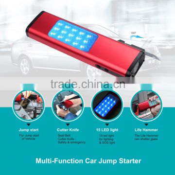 2016 multi-function lithlium battery car jump starter 8000mah with MSDS