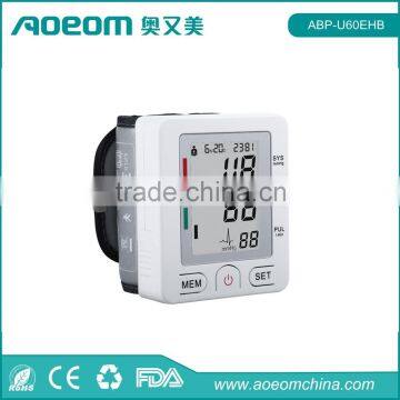 CE/ISO approved medical wrist digital automatic blood pressure monitor