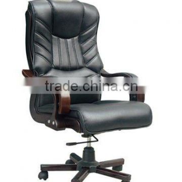 Wooden swivel office chair with PU material