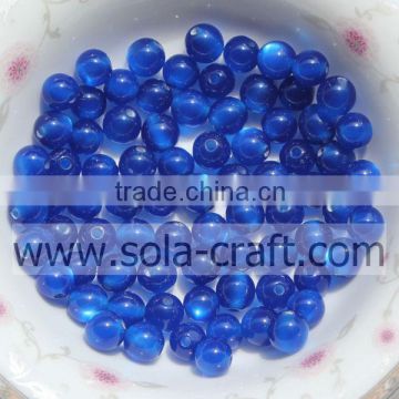 Latest Designs Round Blue 12MM 500pcs Cats Eye African Wedding Beads Necklace Crystal Resin Wholesale Bead