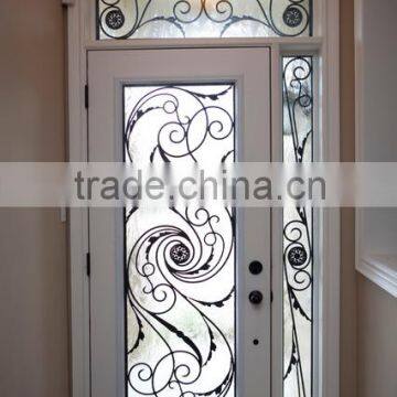 wrought iron glass inserts door