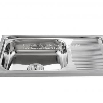 Factory supply topmount 201/304 single stainless steel kitchen sink WY-7544