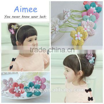 Fashion decoration Stretchy cute five flower hair accessory for kid(AM-HR0016)