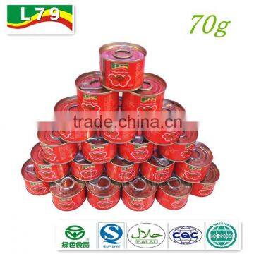 brix 28-30% 70g canned tomato paste from China