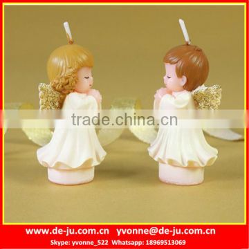 European Style Golden Wing Little Boy Girl White Angel Candle
