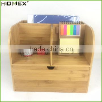 Bamboo File Holder Organizer and Desktop Organizer with Drawer in Office/Homex_FSC/BSCI Factory