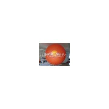 Orange Inflatable advertising helium balloon with UV protected printing, ad balloons