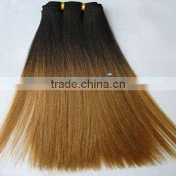 Yaki human hair weft/two tone hair weave extensions