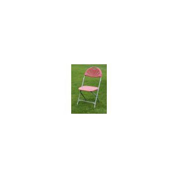 Burgandy White/Black Fanback Folding Chair