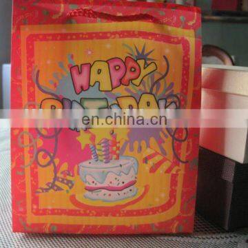 Customized printed plastic gift packaging bag for birthday