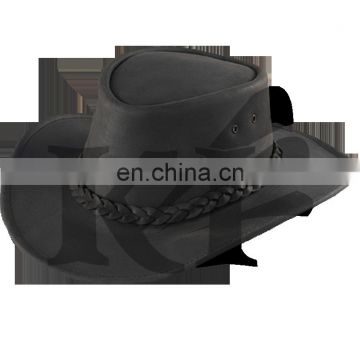 Top Quality Genuine Cow Leather Hat Black Color 2018