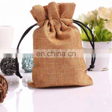 Personalized brown hessian burlap wedding welcome goodie bags