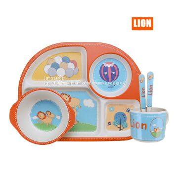 OEM MANUFACTURE ECO BAMBOO FIBRE TABLEWARES – COLORFUL CARTOON MEAL SETS FOR KIDS