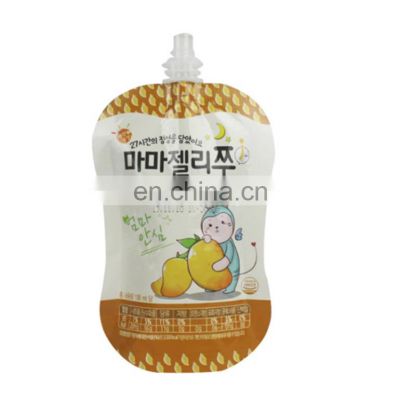Customized Reusable Juice Drink Food Packaging Bag/ Liquid Stand up Spout Pouch in stock