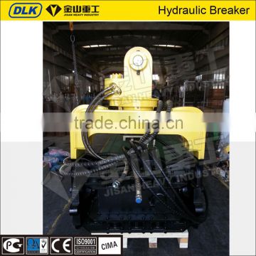 hydraulic excavator vibratory hammer with piling boom