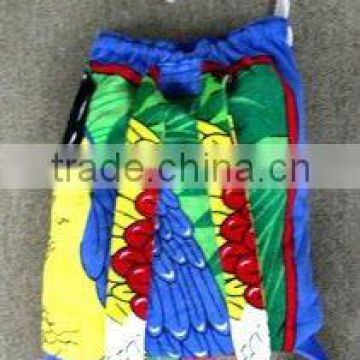 Velour Printed Drawstring Beach Towel Bag Pattern