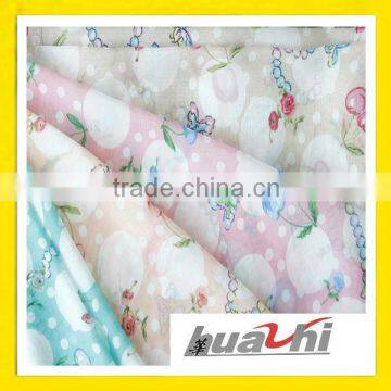 high quality dots with flower printed knit fabric