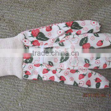 Safety PVC impregnated garden gloves/ garden use working gloves with knitted safety cuff