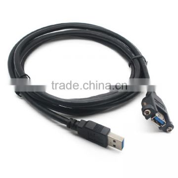 USB3.0 AM to AF 2m extention cable with plug locking screws male to female