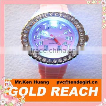 Flashing Light Diamond Style Silicone Strap Watch                        
                                                Quality Choice