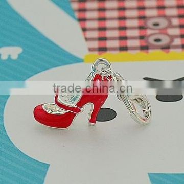 2016 Wholesale Enamel Shoe Charm With Red High Heel