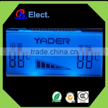 positive segment character temperature control system lcd display,,blue backlight, ,temperature sensor lcd