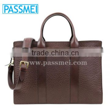 Custom Men's Genuine Leather Zip-Top Briefcase