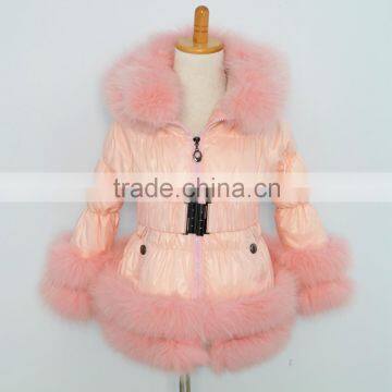 Women's clothing winter hot sale down jacket with fox fur hood