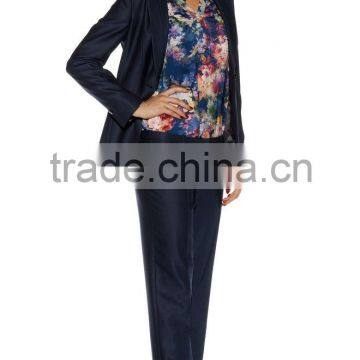 2014 Top Quality 100% wool Classic Dark Blue formal suits for women