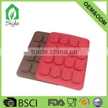 Cool silicone 16 cups fish shaped chocolate mould ice cube tray