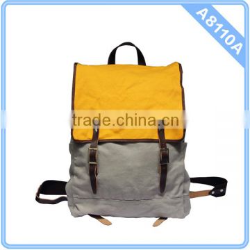 2015 Leather trim Backpack Canvas